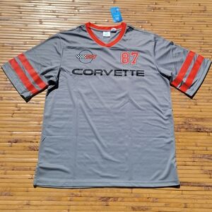Official GM Corvette 87 Sport Shirt Jersey Shirt XL New Red Gray
